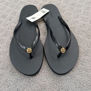 Tory Burch Black and Gold Sandals
